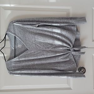 Cozy sweater with tie front